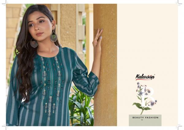 Kalaroop Vespa Rayon Embroidery Designer Kurti collection